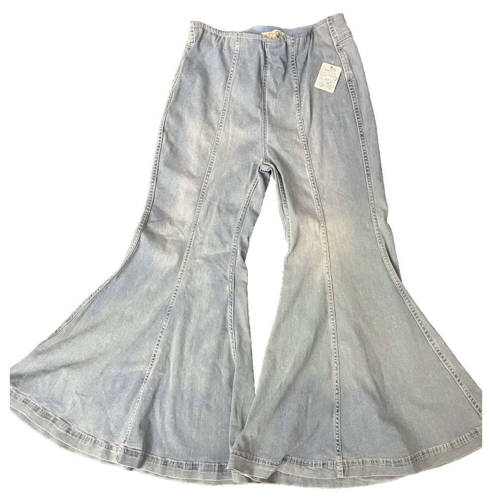 Free People NWT Size 28 Denim Bell Bottom Jeans Indigo Blue